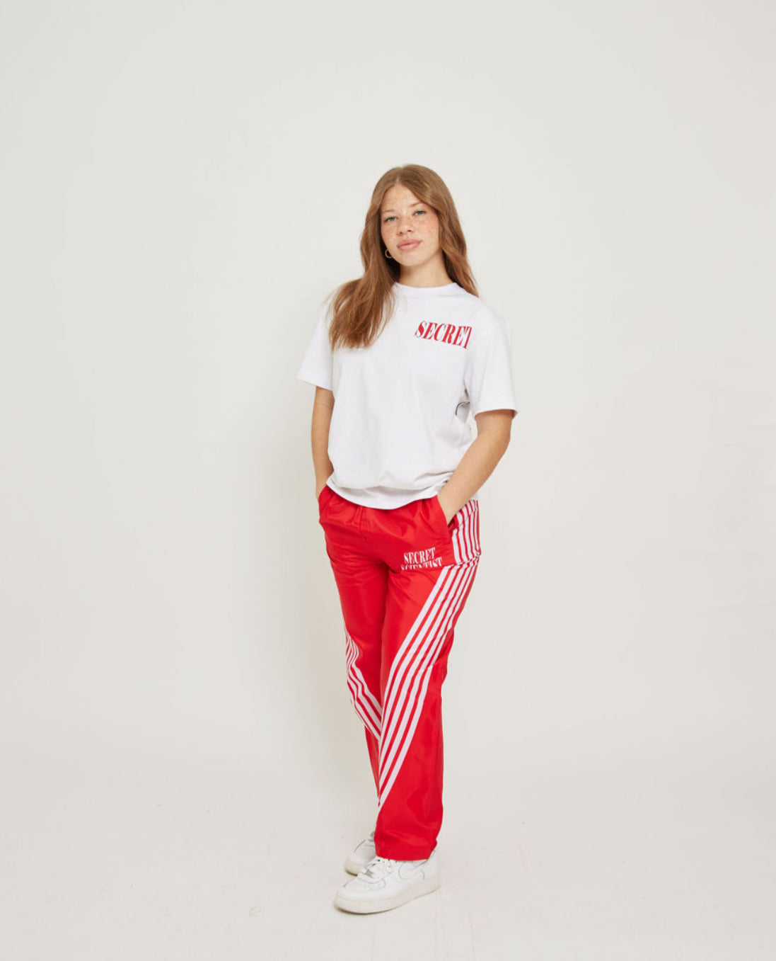 Red Striped Windbreaker Pants