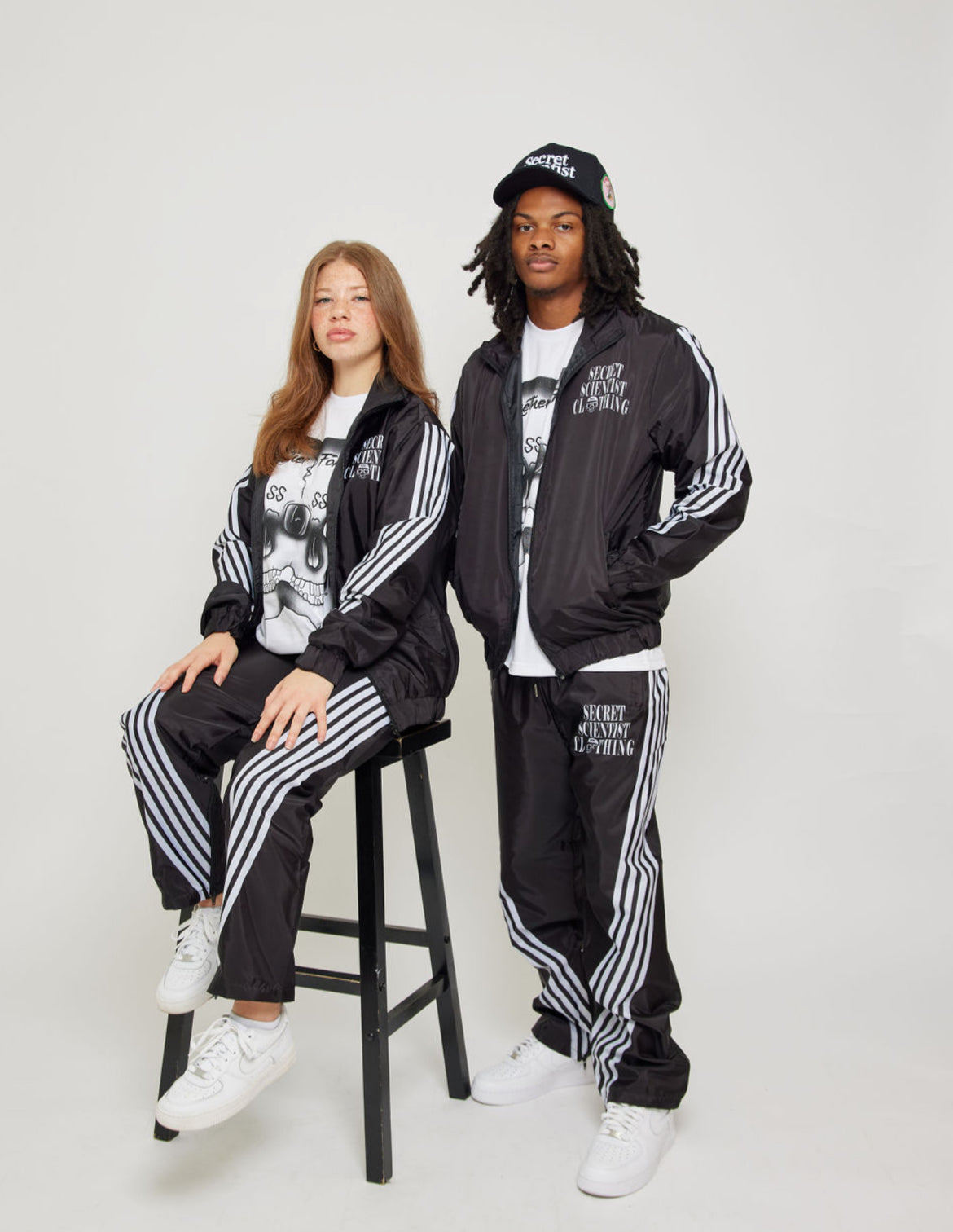 Black Striped Windbreaker Pants