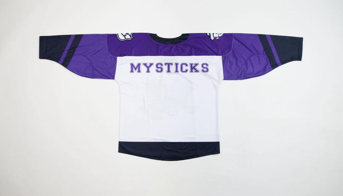 MYSTICKS Oversized Hockey Jersey (White/Purple/Black) - PREORDER (PLEASE READ DETAILS IN DESCRIPTION)