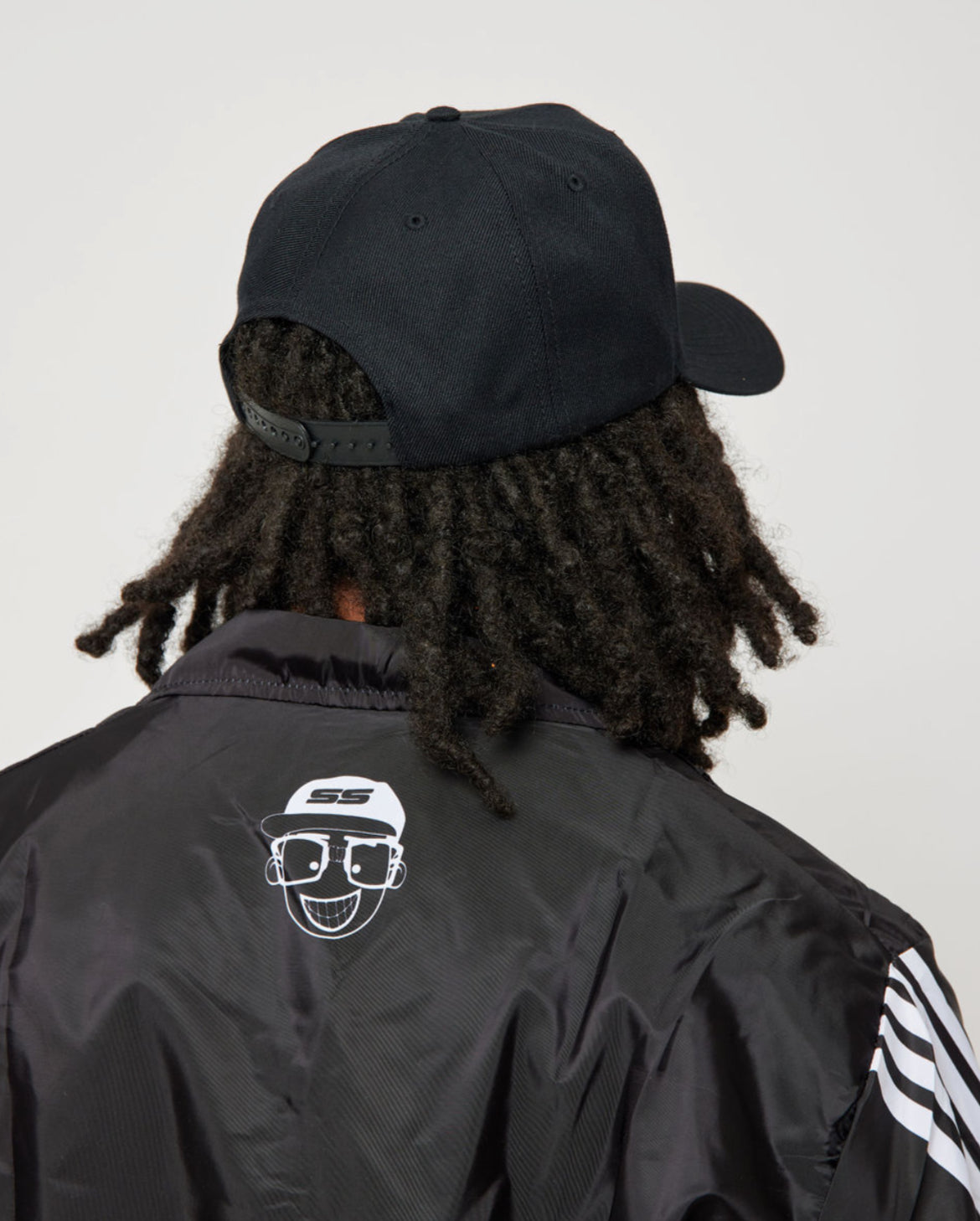 Black Striped Windbreaker Jacket