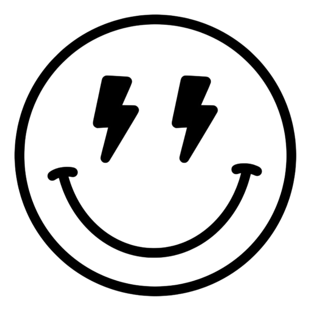 Lightning Smiley SS Tee - White