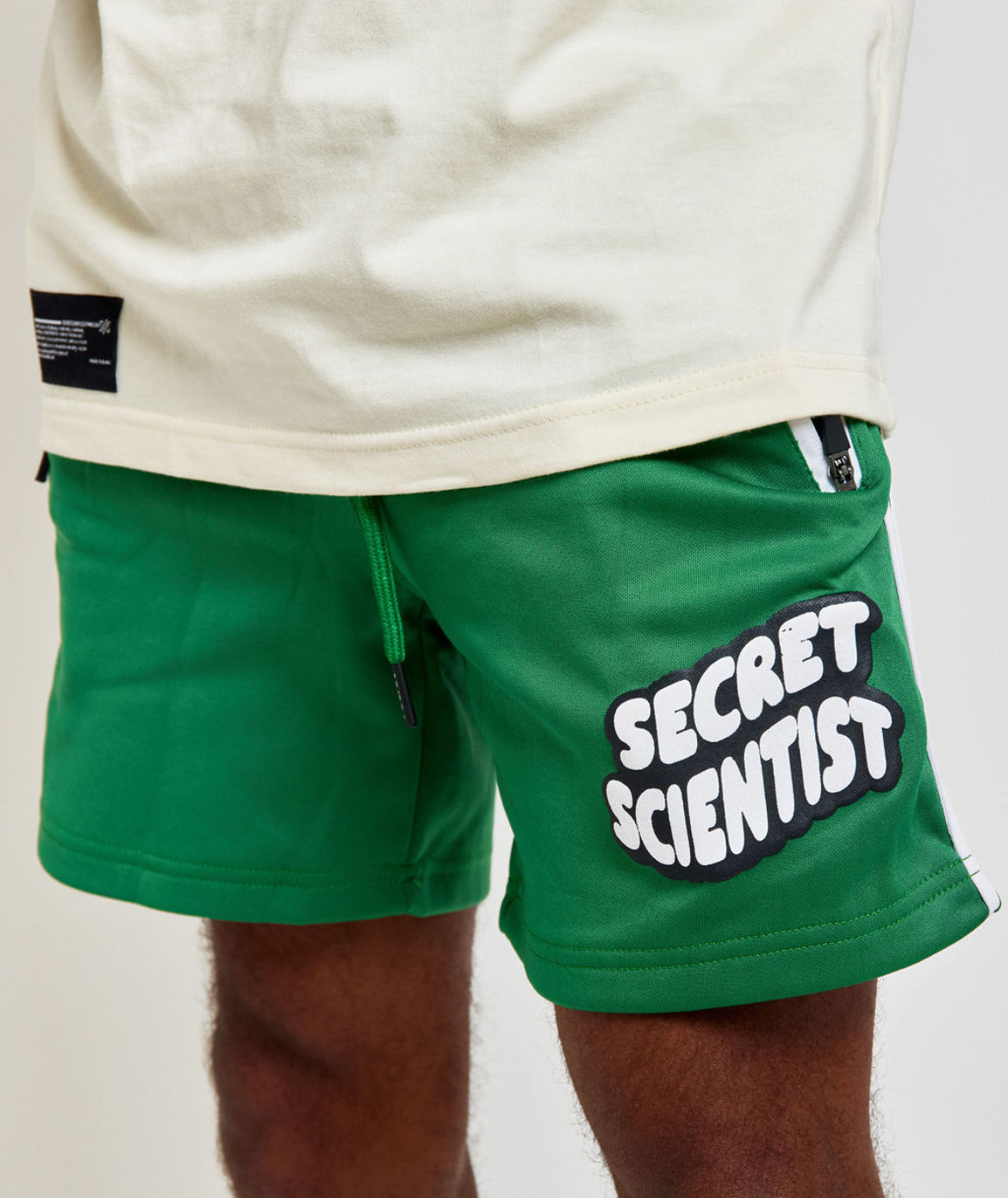 Green Track Shorts - Bubble Print