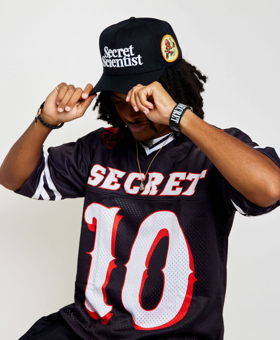 Secret Scientist Black Oversized Football Jersey