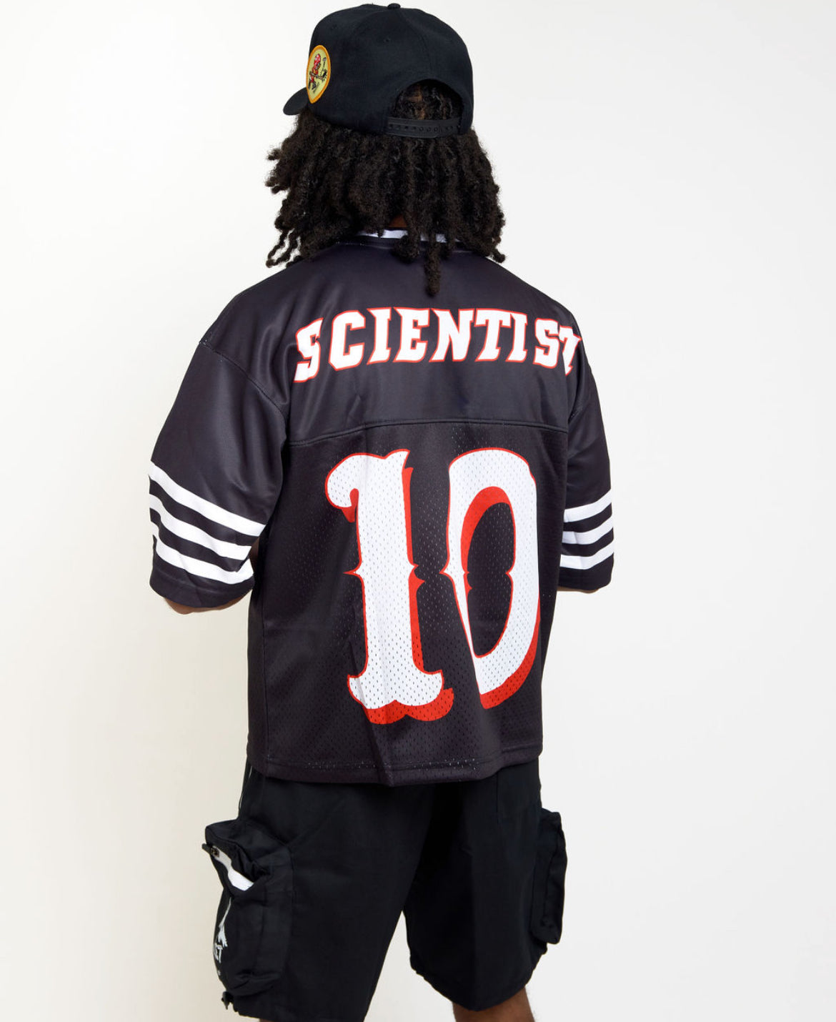 Secret Scientist Black Oversized Football Jersey