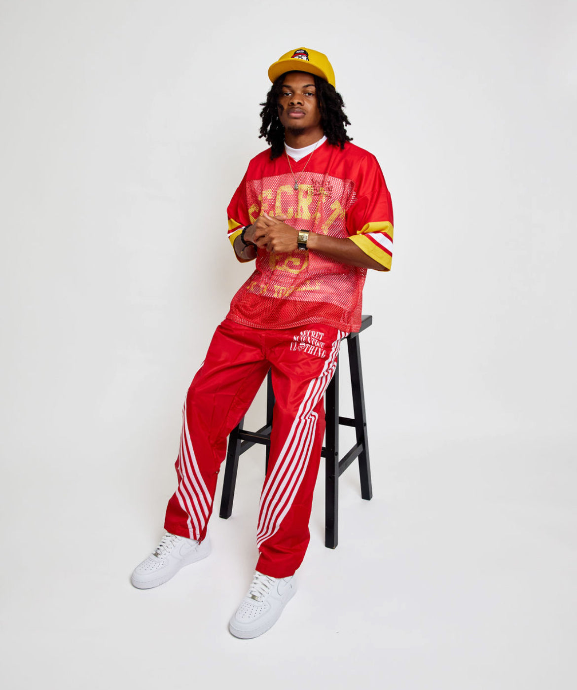 Multi Stripe Red Windbreaker Pants